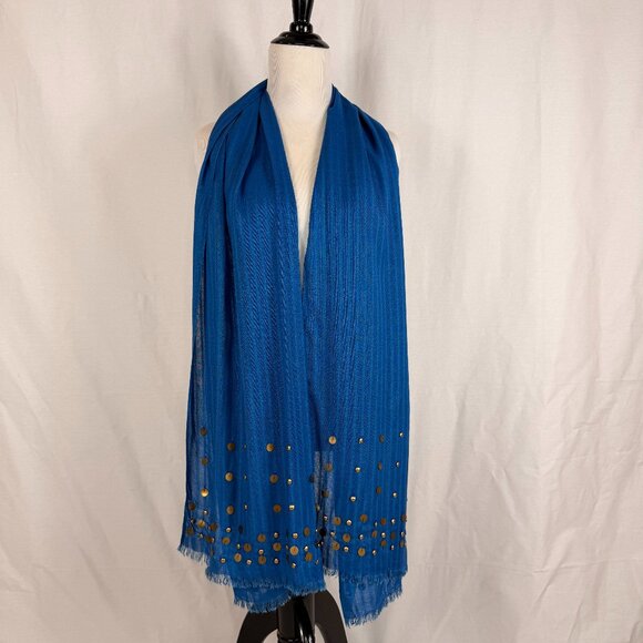 Collection Eighteen Women's Scarf | OS | Blue with Embellishment & Fringe - Picture 2 of 8